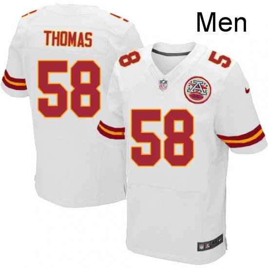 Men Nike Kansas City Chiefs 58 Derrick Thomas White Vapor Untouchable Elite Player NFL Jersey